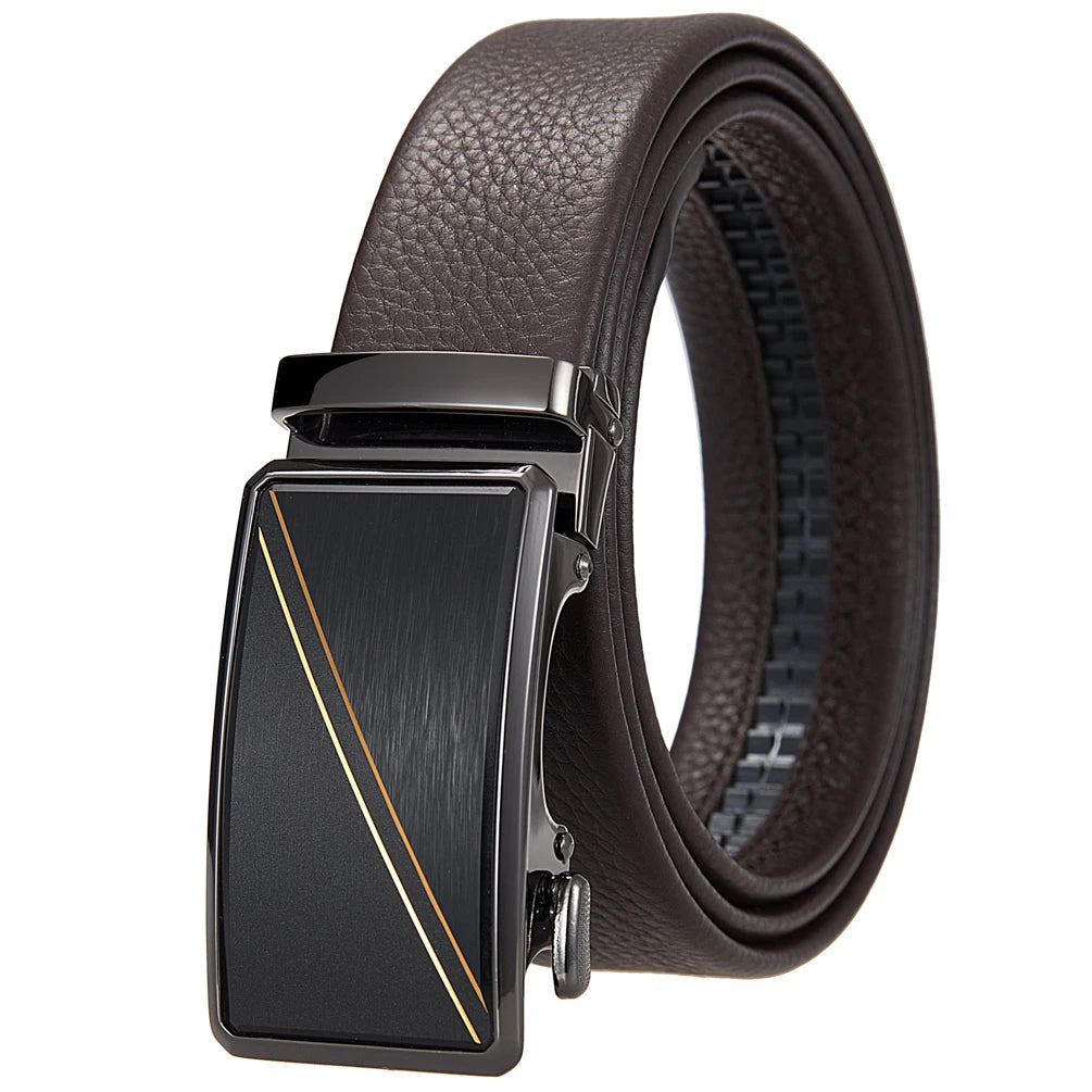 JMT-990794 Men's Top Layer Cowhide Leather Belt with Automatic Buckle - Custom Fit Design
