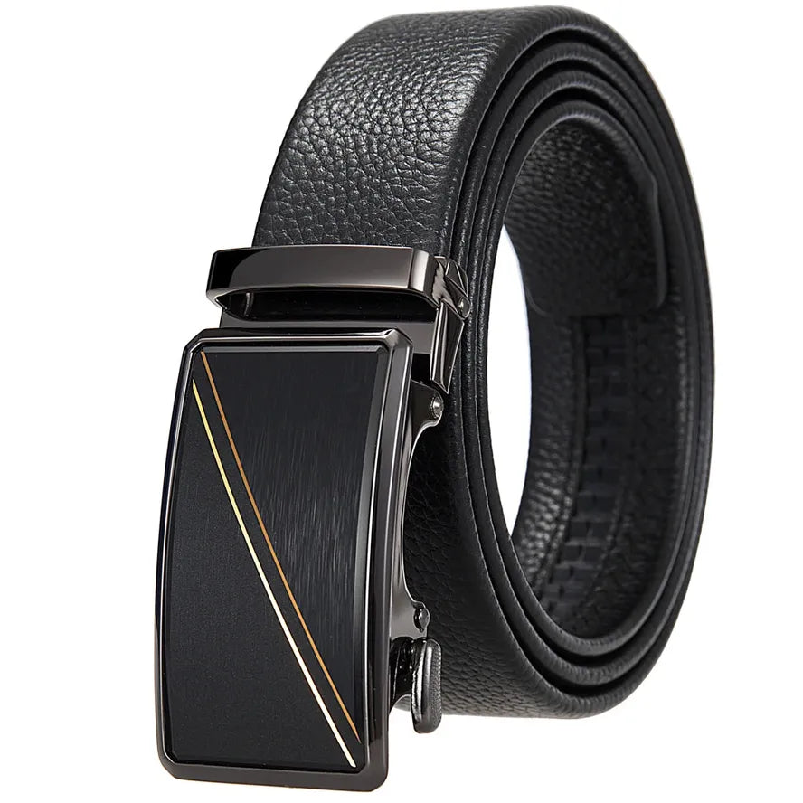 JMT-990794 Men's Top Layer Cowhide Leather Belt with Automatic Buckle - Custom Fit Design