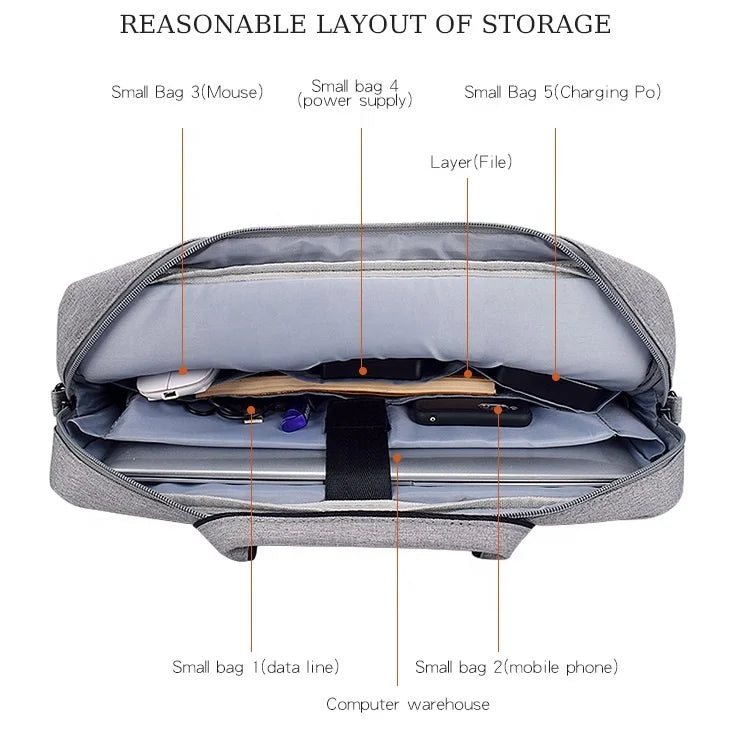 JMT-990858 Water-Resistant Oxford Cloth Messenger Laptop Bag for 13.3 to 15.6 Inch Devices