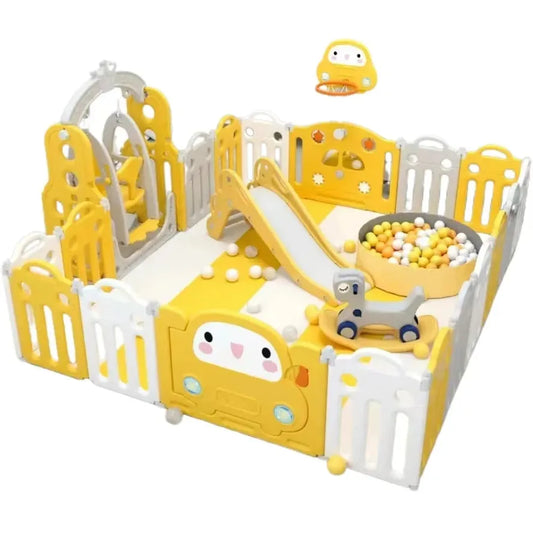 JMT-990986 Indoor Baby Playpen - Safety Play Yard for Children, Plastic Foldable Play Fence