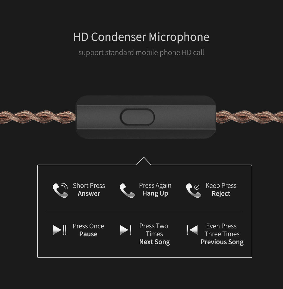 JMT-991178 KZ ZSX Terminator 12-Unit Hybrid Earphones with 3.5mm L-Bend Connector