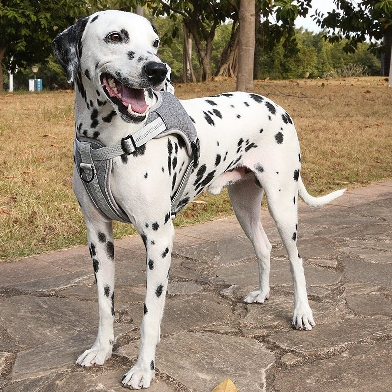 JMT-991370 Reflective Adjustable Chest Strap Harness for Dogs - High Density Nylon Material, Sizes S to XXL