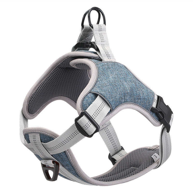 JMT-991370 Reflective Adjustable Chest Strap Harness for Dogs - High Density Nylon Material, Sizes S to XXL