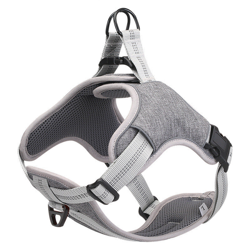 JMT-991370 Reflective Adjustable Chest Strap Harness for Dogs - High Density Nylon Material, Sizes S to XXL