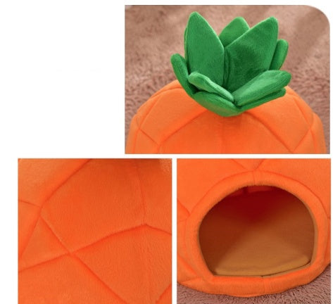 JMT-991498 Pineapple and Orange Cloth Pet Bed for Small Pets - Multiple Sizes Available