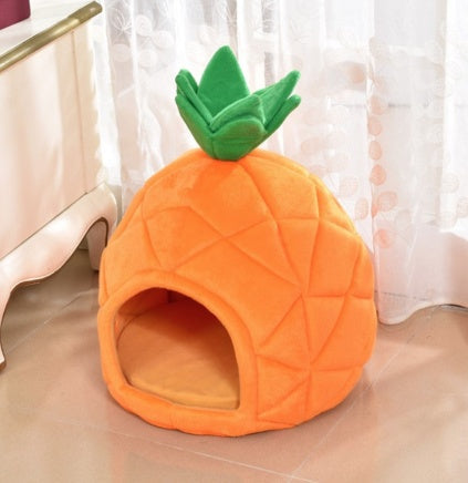 JMT-991498 Pineapple and Orange Cloth Pet Bed for Small Pets - Multiple Sizes Available