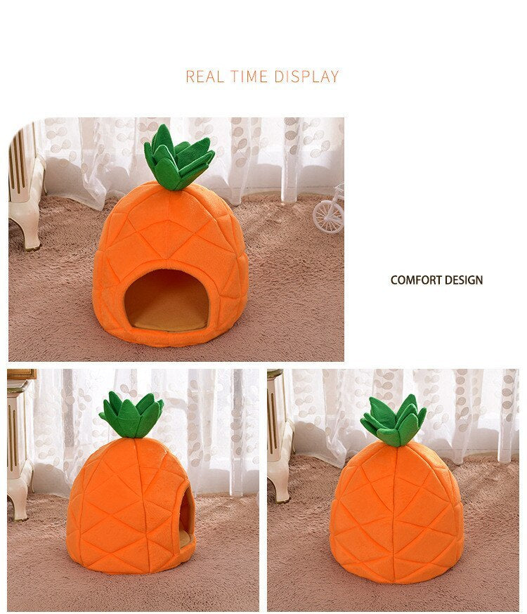 JMT-991498 Pineapple and Orange Cloth Pet Bed for Small Pets - Multiple Sizes Available