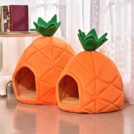 JMT-991498 Pineapple and Orange Cloth Pet Bed for Small Pets - Multiple Sizes Available