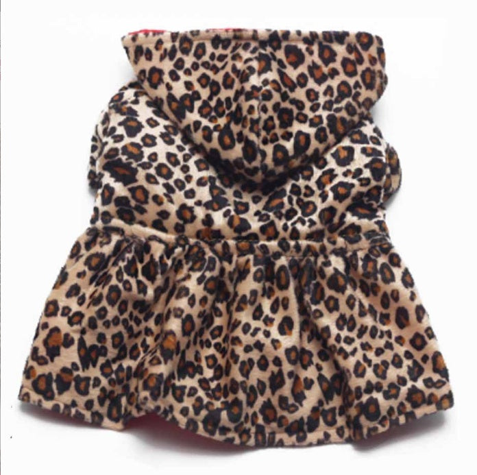 JMT-991818 Leopard Print Double-sided Cotton Dress for Pets - Casual Warm Skirt