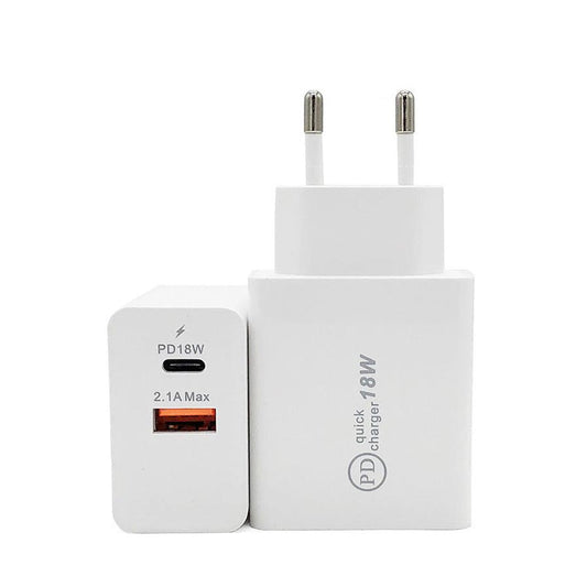 JMT-991882 18W USB-C Fast Charge Adapter for Smartphones and Devices - Wall Charger US Plug