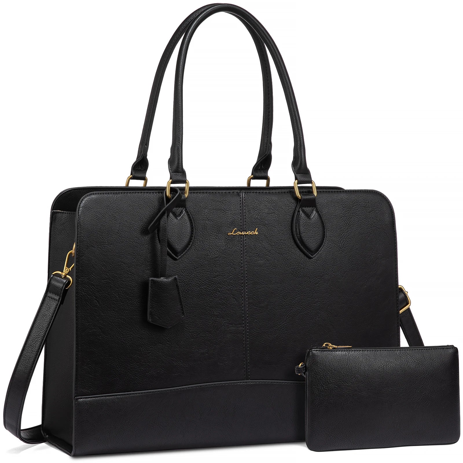 JMT-992010 Large Waterproof Leather Laptop Tote Bag for Women - Fits 15.6-17 Inch Laptops, Ideal for Business and Office Use