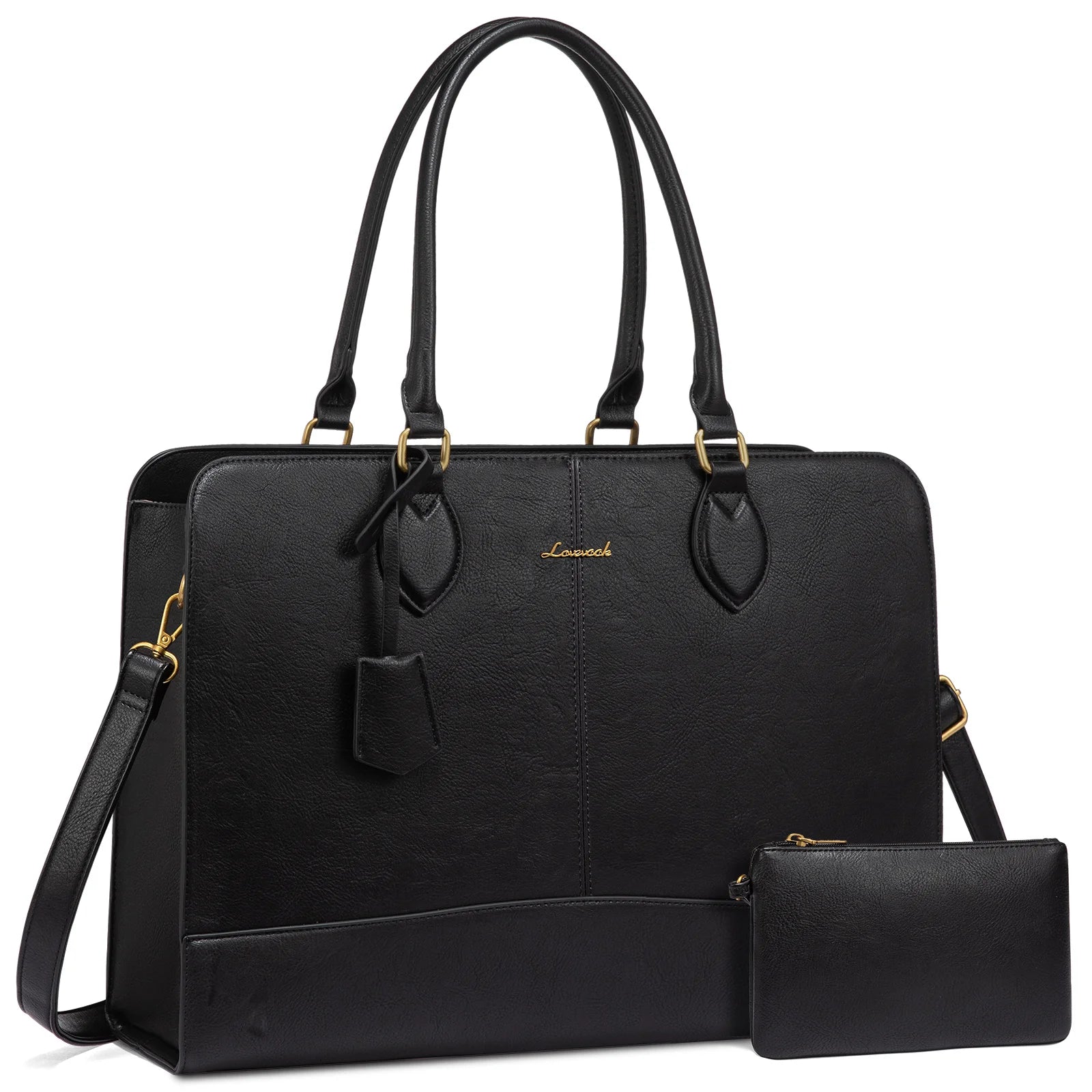 JMT-992010 Large Waterproof Leather Laptop Tote Bag for Women - Fits 15.6-17 Inch Laptops, Ideal for Business and Office Use