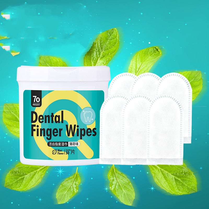 JMT-992266 Pet Dental Care Finger Covers for Cats and Dogs - Fresh Breath and Gum Health (50 Count)