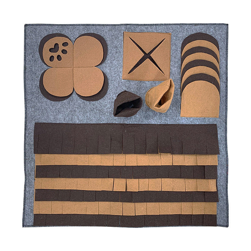 JMT-992330 Felt Cloth Pet Food Storage Container with Non-Slip Base and Dog Training Mat Features