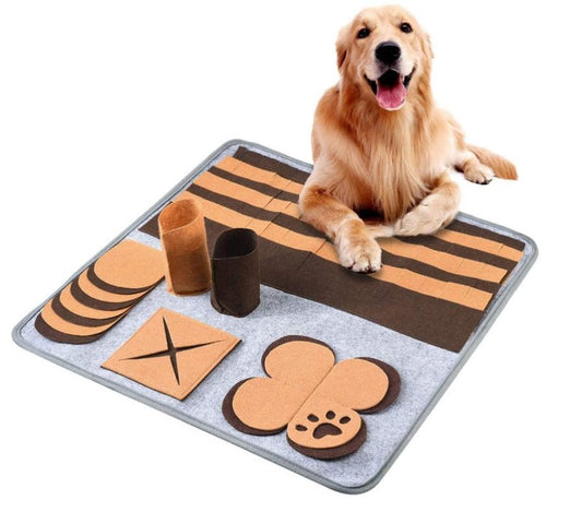 JMT-992330 Felt Cloth Pet Food Storage Container with Non-Slip Base and Dog Training Mat Features