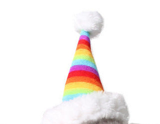 JMT-992650 Flannel Christmas Pet Hat for Small Animals - Adjustable Red Santa Hat, Suitable for Kittens, Puppies, Rabbits, and More