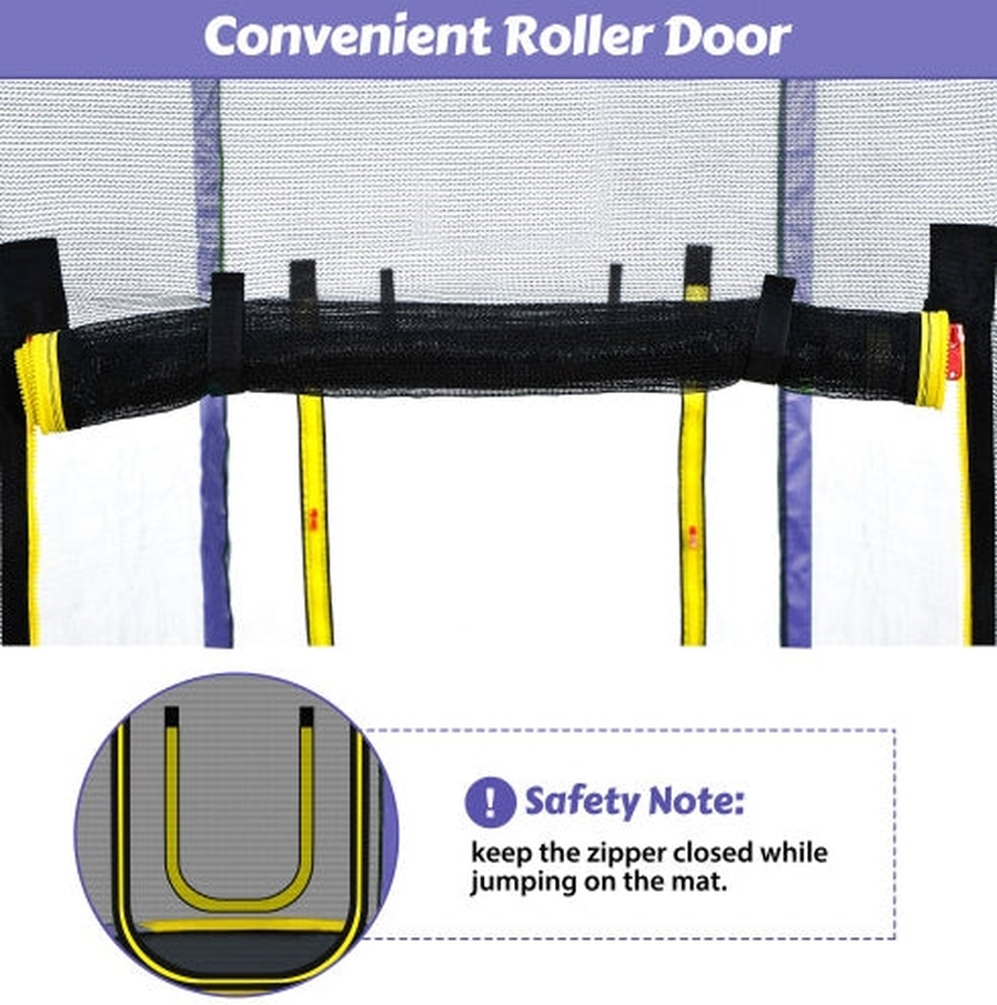 JMT-993226 7FT Outdoor Trampoline for Kids with Safety Enclosure, Slide, and Ladder - Easy Assembly