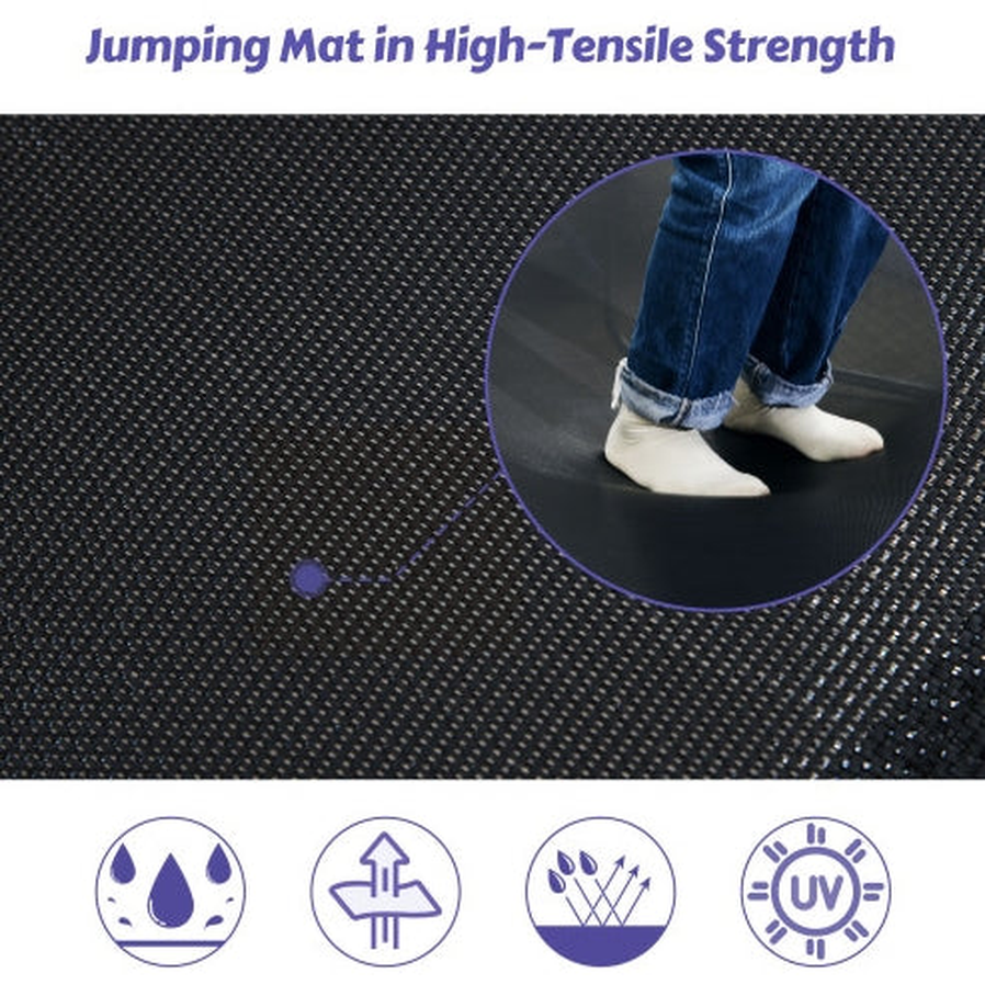 JMT-993226 7FT Outdoor Trampoline for Kids with Safety Enclosure, Slide, and Ladder - Easy Assembly