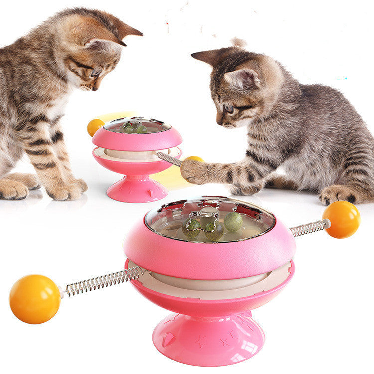 JMT-993482 Rotatable Interactive Cat Toy with Catnip for Engaging Playtime and Training
