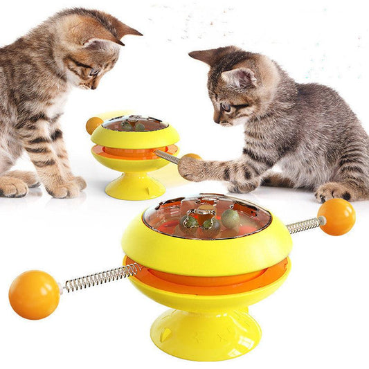 JMT-993482 Rotatable Interactive Cat Toy with Catnip for Engaging Playtime and Training