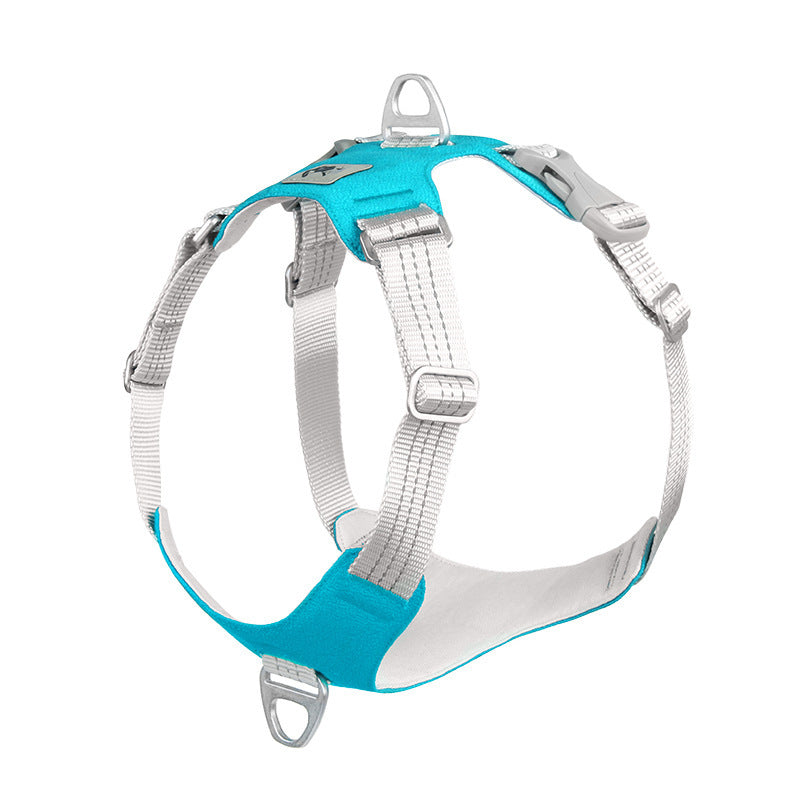 JMT-993674 Breathable Reflective Pet Chest Harness with Adjustable Traction Rope