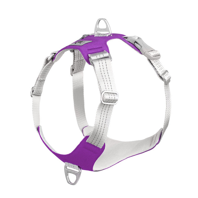 JMT-993674 Breathable Reflective Pet Chest Harness with Adjustable Traction Rope