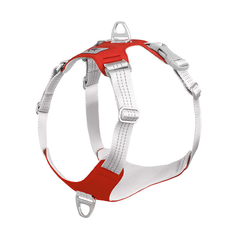 JMT-993674 Breathable Reflective Pet Chest Harness with Adjustable Traction Rope