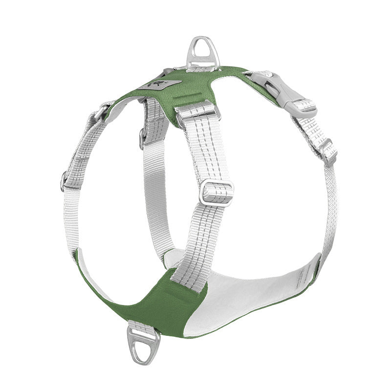 JMT-993674 Breathable Reflective Pet Chest Harness with Adjustable Traction Rope