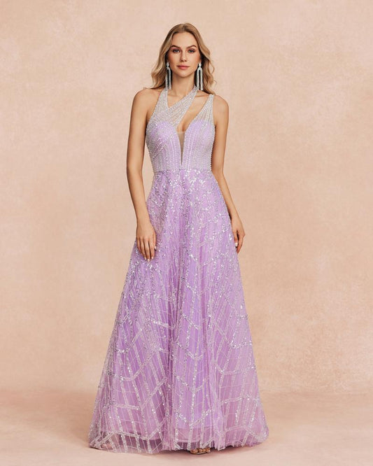 JMT-993738 Elegant Purple Ladies' Dress SH0007 for Special Occasions