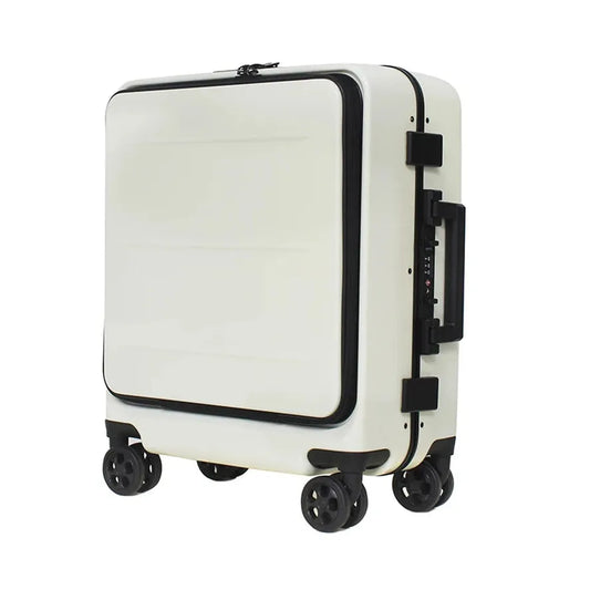 JMT-994058 Compact 18-Inch ABS PC Carry-On Suitcase with Aluminium Trolley and Laptop Pocket