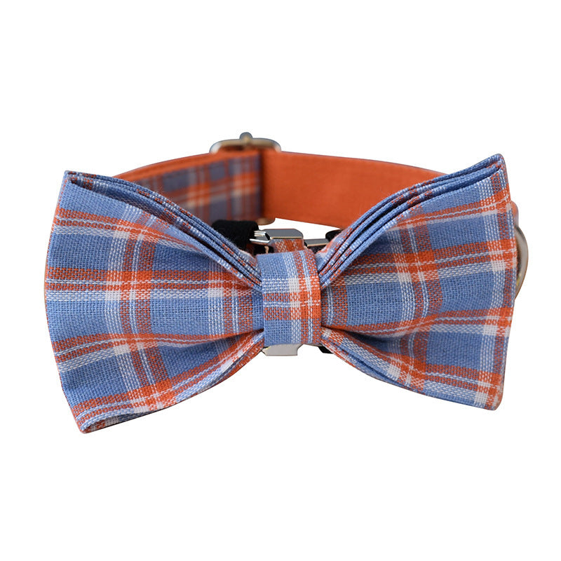 JMT-995146 Orange Mesh Dog Collar with Alloy Buckle and Bow Accent