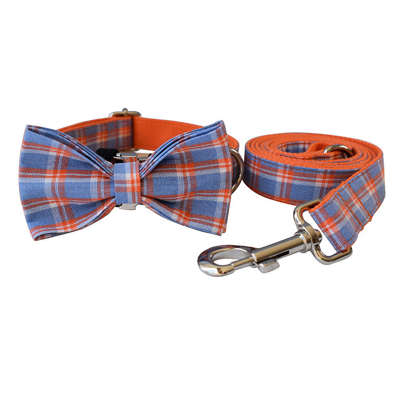 JMT-995146 Orange Mesh Dog Collar with Alloy Buckle and Bow Accent