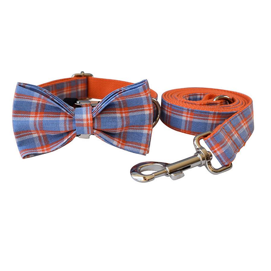 JMT-995146 Orange Mesh Dog Collar with Alloy Buckle and Bow Accent