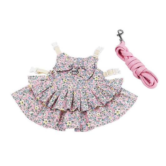JMT-995274 Pastoral Floral Pet Skirt Costume for Cats and Small Animals - Available in Various Colors and Sizes