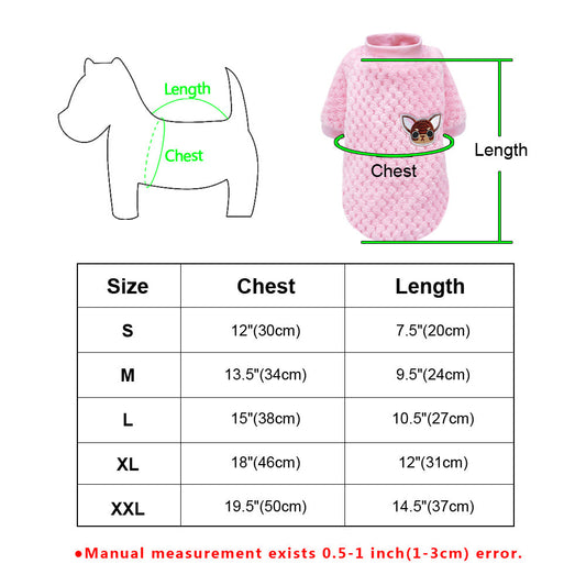 JMT-995402 Cozy Fleece Jacket for Small Dogs - Pink & Blue, Soft Warm Winter Dog Clothing for Chihuahuas, Yorkies, and Pugs Sized S-2XL