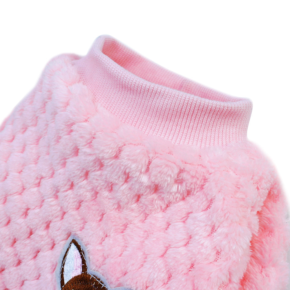 JMT-995402 Cozy Fleece Jacket for Small Dogs - Pink & Blue, Soft Warm Winter Dog Clothing for Chihuahuas, Yorkies, and Pugs Sized S-2XL