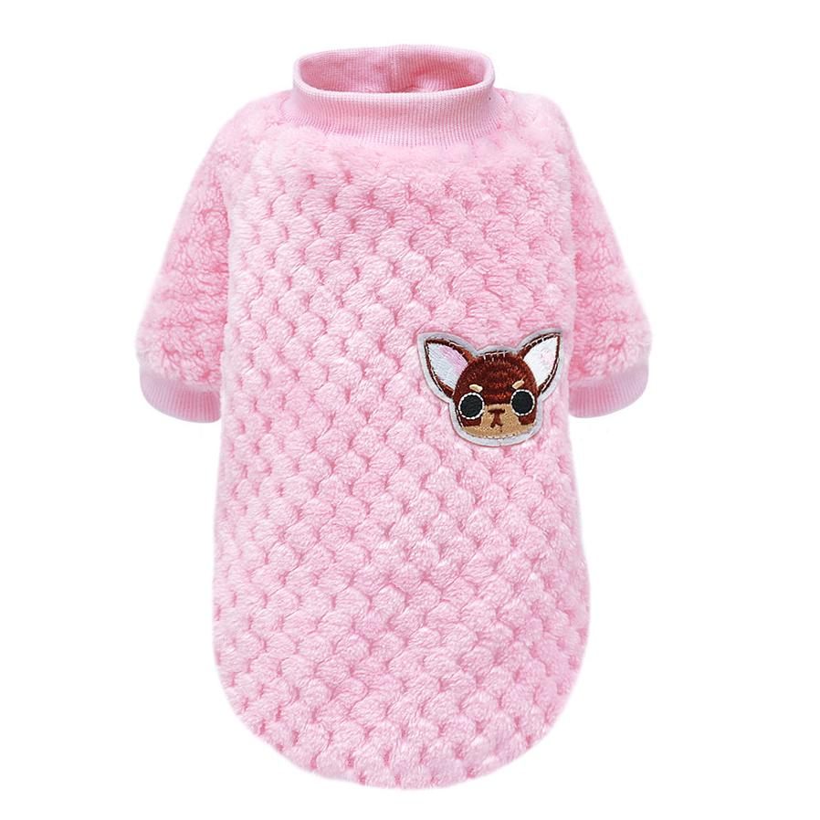 JMT-995402 Cozy Fleece Jacket for Small Dogs - Pink & Blue, Soft Warm Winter Dog Clothing for Chihuahuas, Yorkies, and Pugs Sized S-2XL