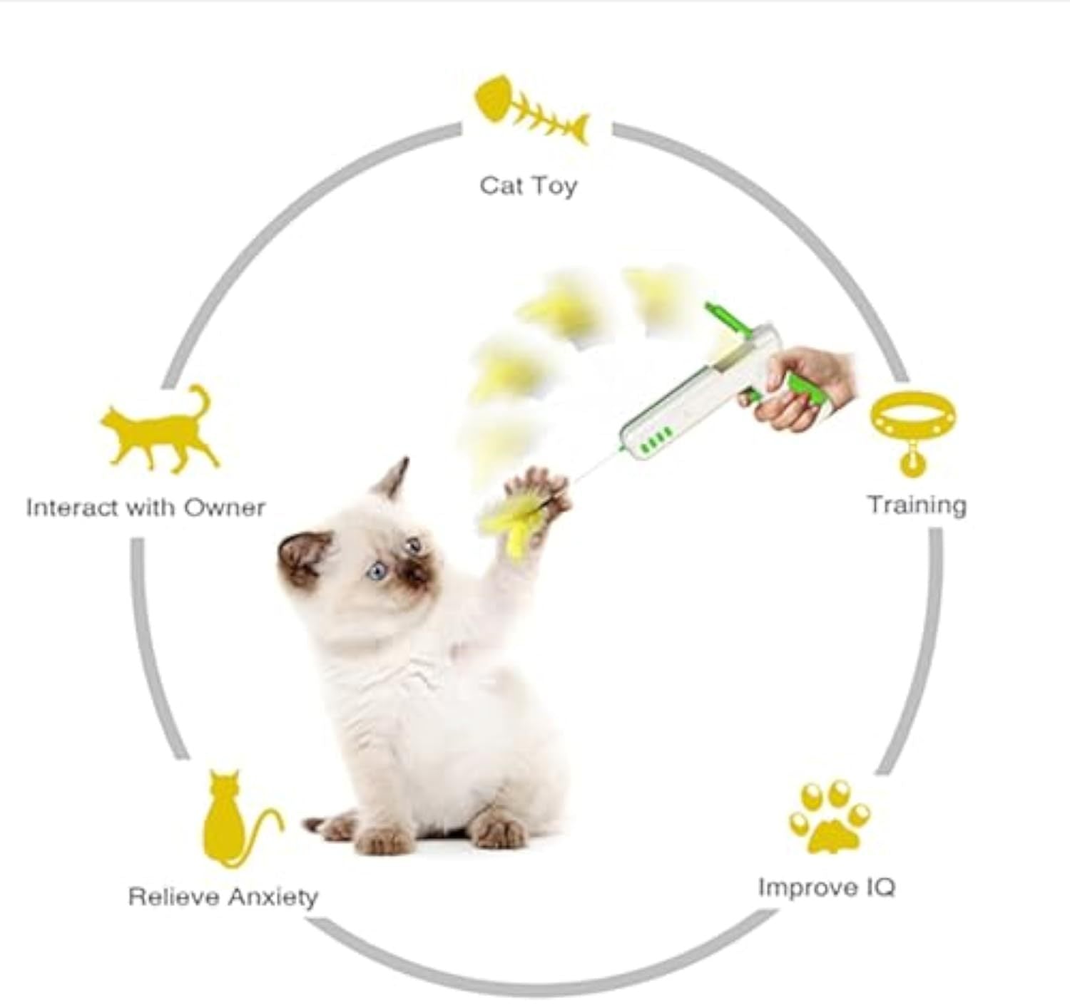 JMT-995466 Interactive Feather Cat Teaser Stick for Engaging Playtime and Exercise