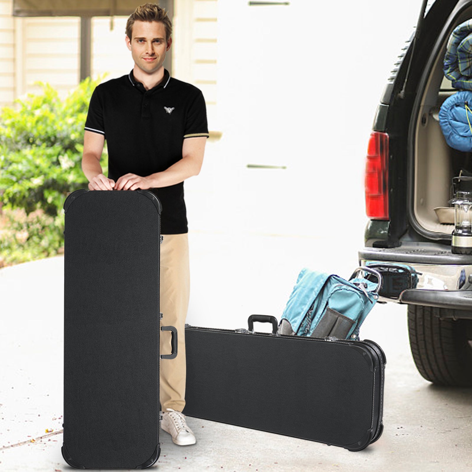 JMT-995530 Electric Guitar Leather Case for PVC Square Angle Design