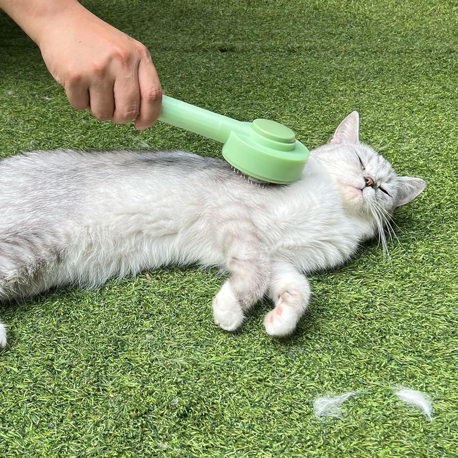 JMT-995722 2-in-1 Grooming Brush for Long-Haired Cats and Dogs - Deshedding and Hair Remover with Easy Clean Design