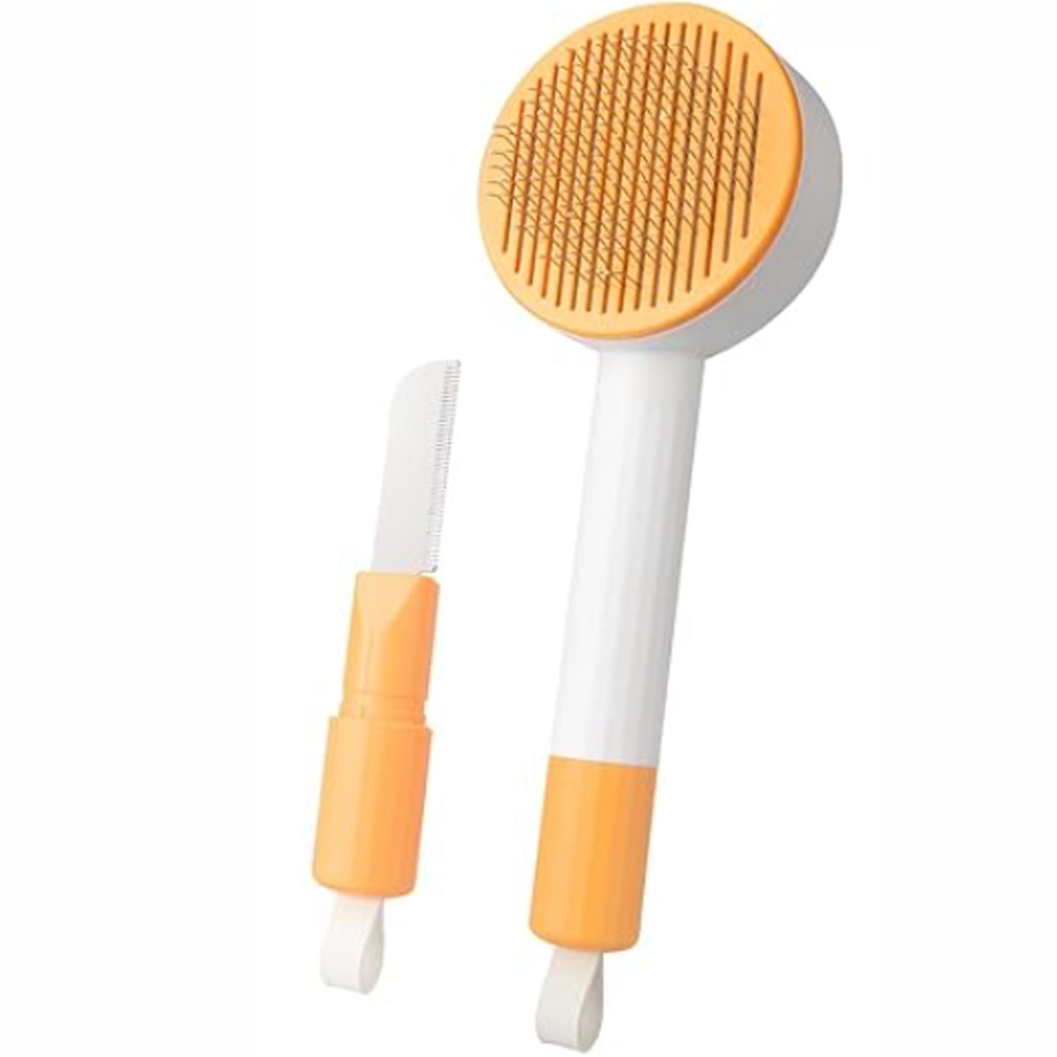 JMT-995722 2-in-1 Grooming Brush for Long-Haired Cats and Dogs - Deshedding and Hair Remover with Easy Clean Design