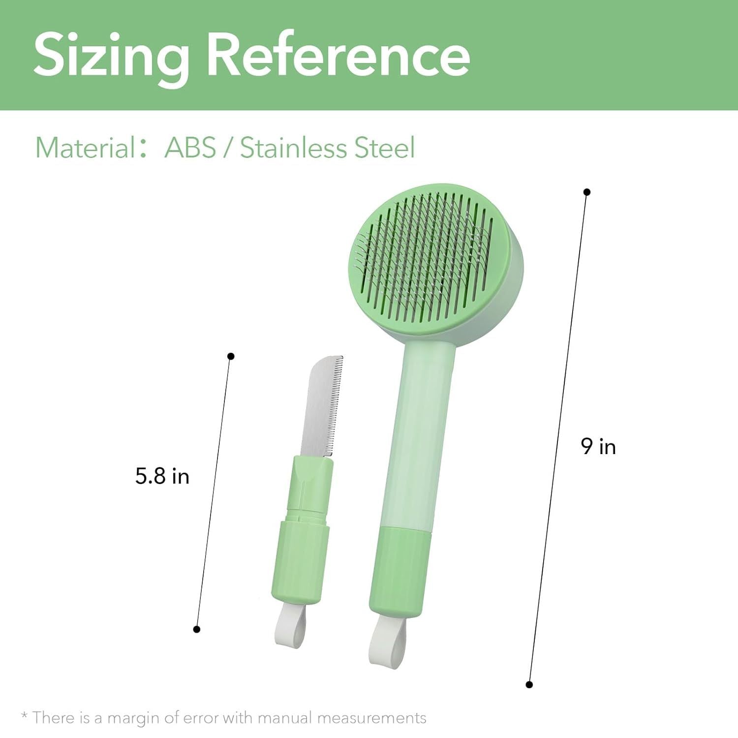 JMT-995722 2-in-1 Grooming Brush for Long-Haired Cats and Dogs - Deshedding and Hair Remover with Easy Clean Design