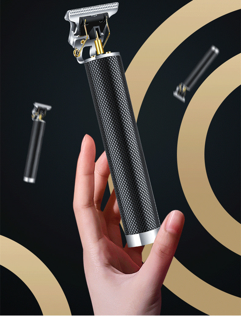 JMT-995978 Rechargeable Electric Hair Clipper with Gold Steel Blade, 10W Power, and Four Length Combs
