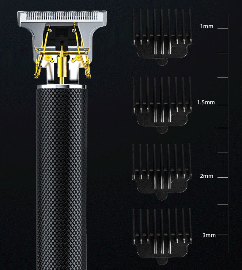 JMT-995978 Rechargeable Electric Hair Clipper with Gold Steel Blade, 10W Power, and Four Length Combs