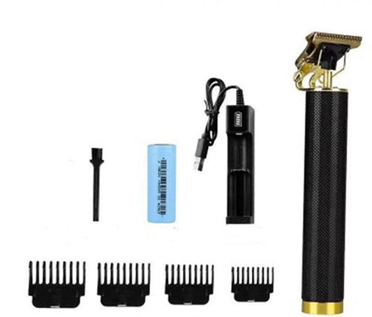 JMT-995978 Rechargeable Electric Hair Clipper with Gold Steel Blade, 10W Power, and Four Length Combs