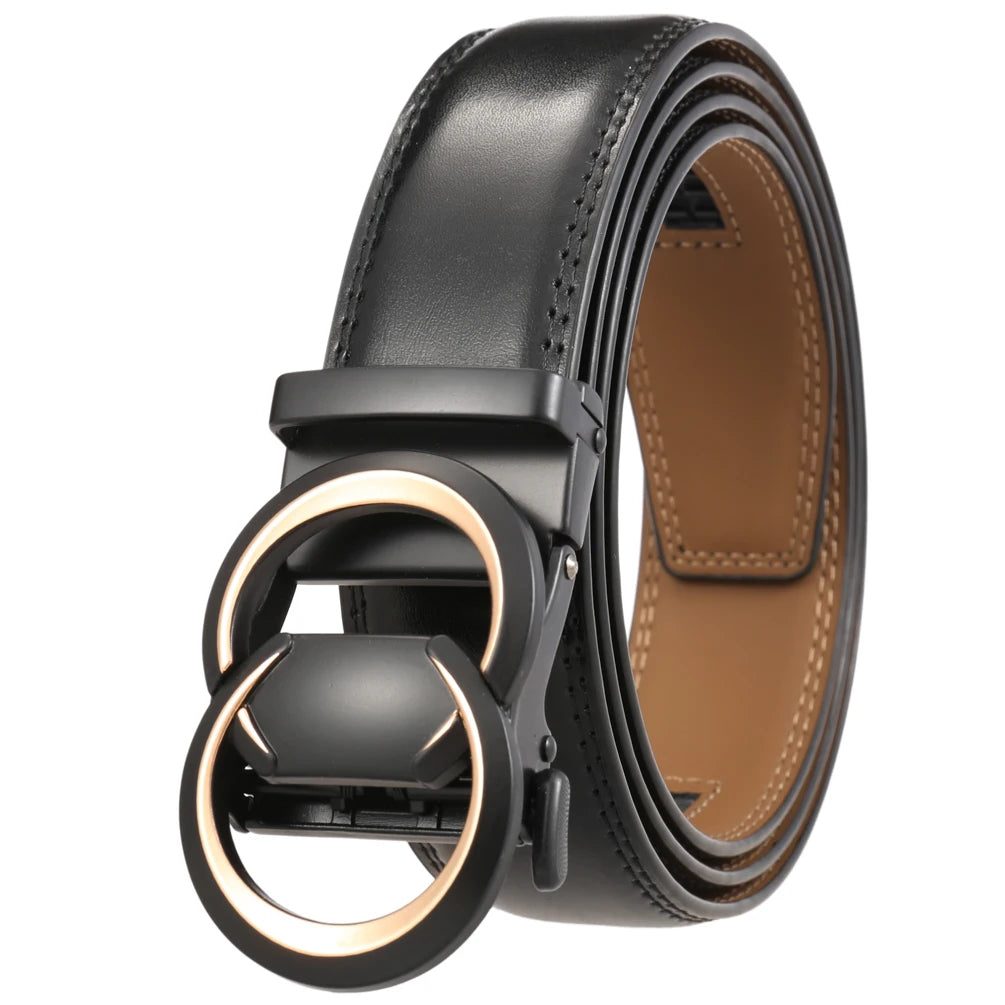 JMT-996234 Genuine Leather Automatic Men's Belt with Custom Logo - Model LY36-22059-1