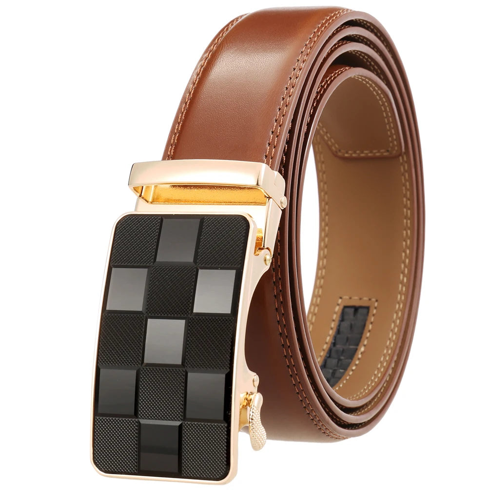 JMT-996234 Genuine Leather Automatic Men's Belt with Custom Logo - Model LY36-22059-1
