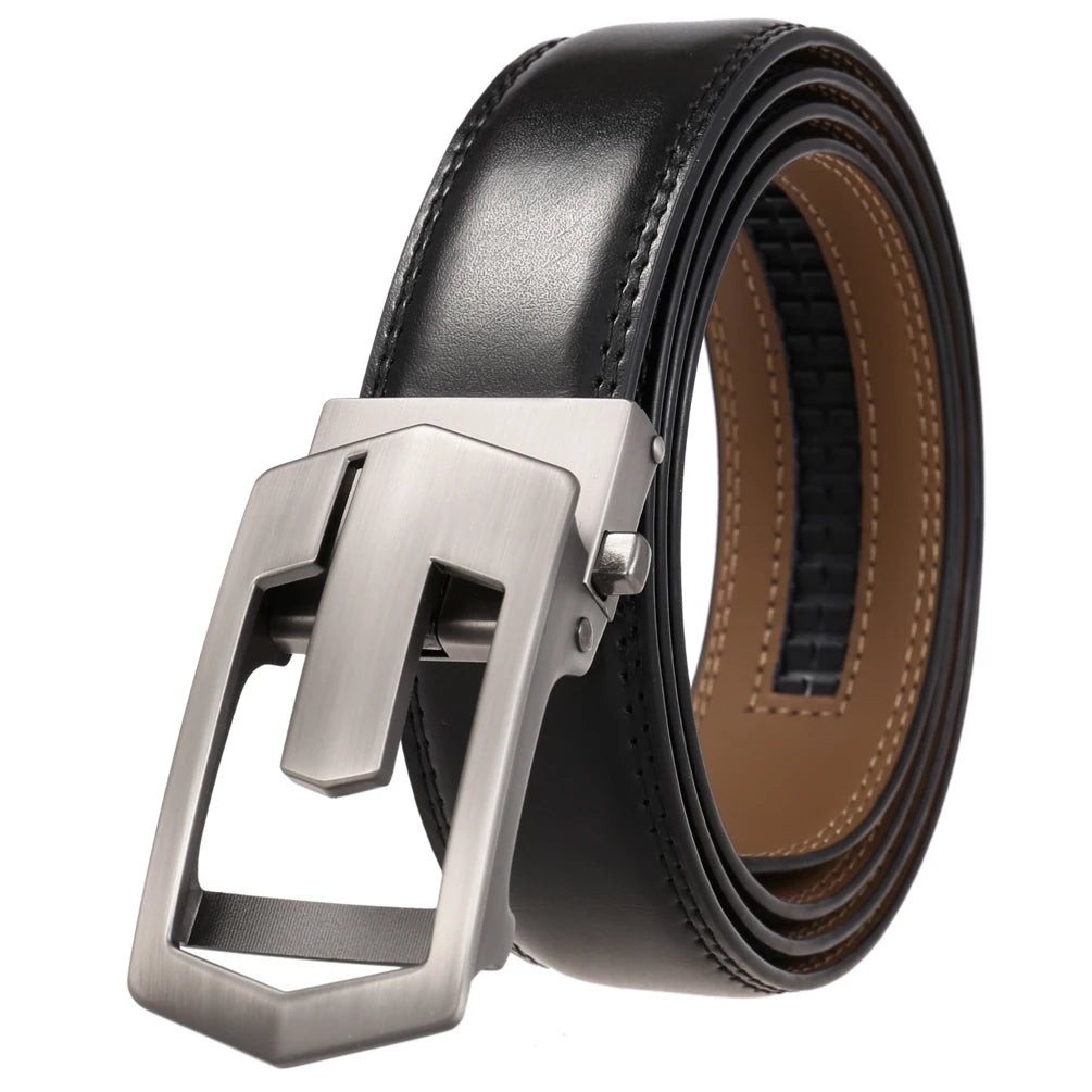 JMT-996234 Genuine Leather Automatic Men's Belt with Custom Logo - Model LY36-22059-1