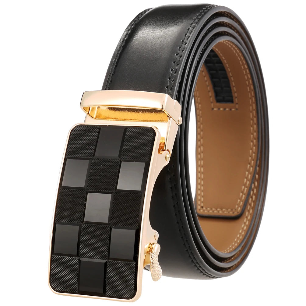 JMT-996234 Genuine Leather Automatic Men's Belt with Custom Logo - Model LY36-22059-1