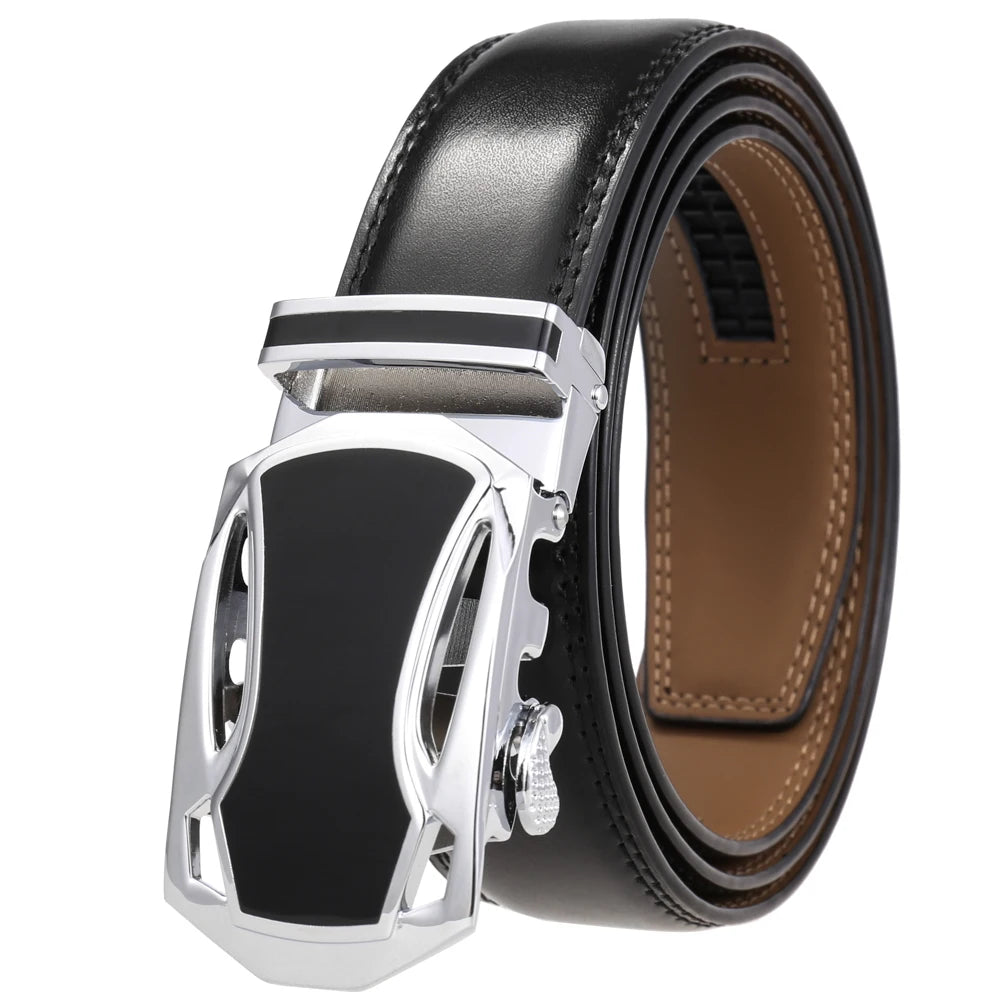 JMT-996234 Genuine Leather Automatic Men's Belt with Custom Logo - Model LY36-22059-1